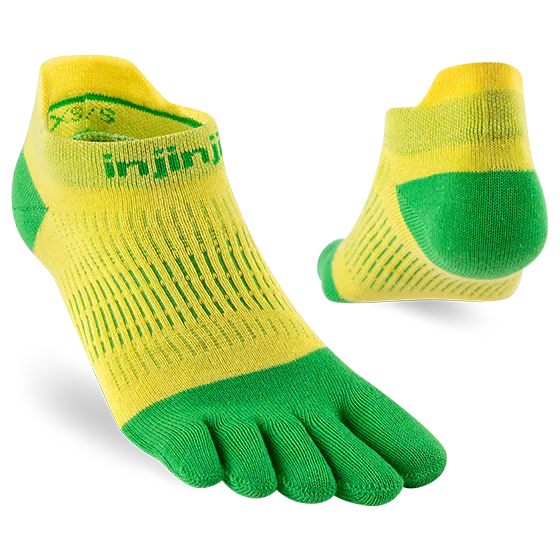 Injinji Womens Run LW No Show - Citrus