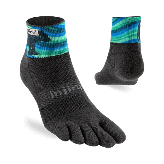Injinji Artist Designed Spectrum Womens MW Mini Crew - Aurora