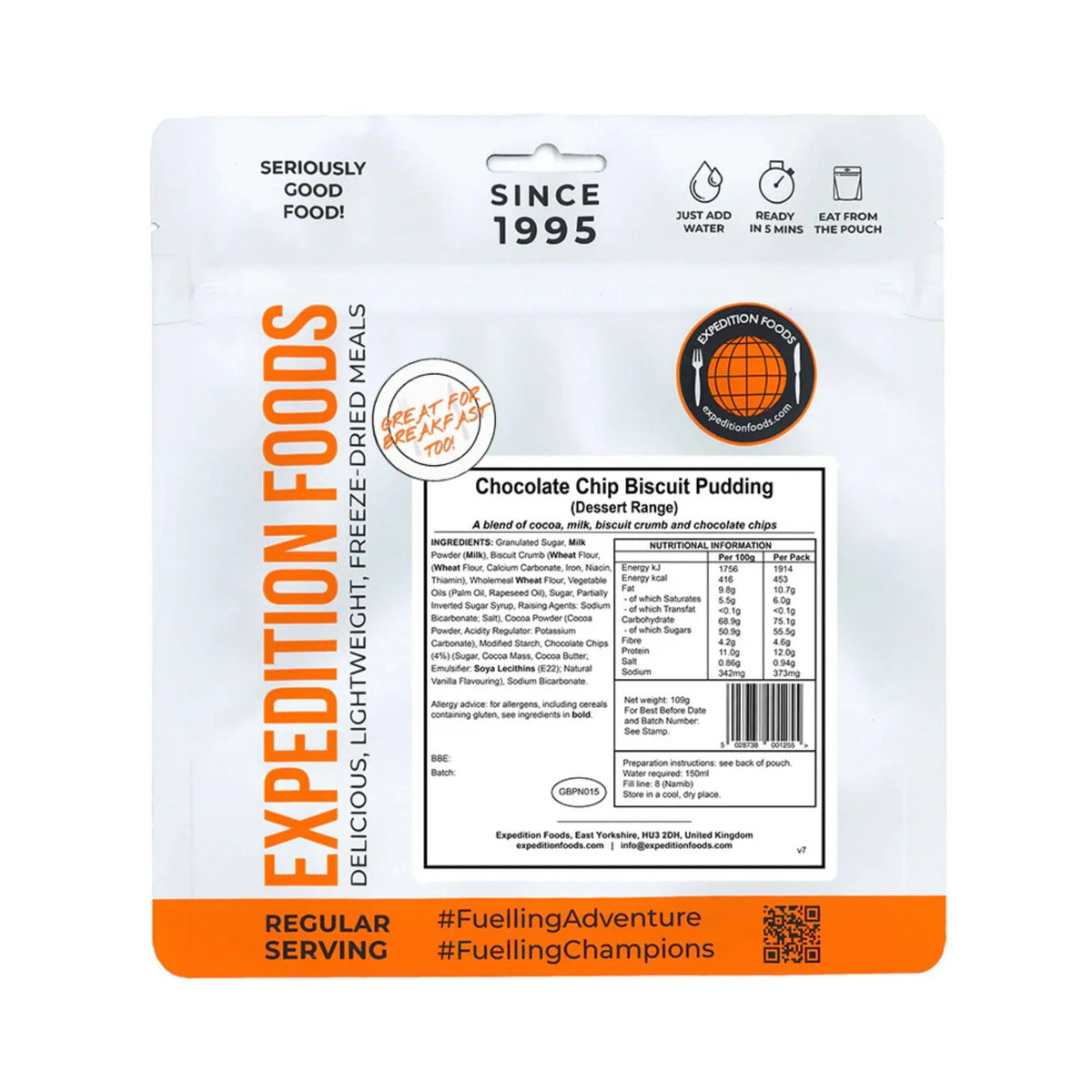 Expedition Foods Chocolate Chip Biscuit Pudding (450kcal)