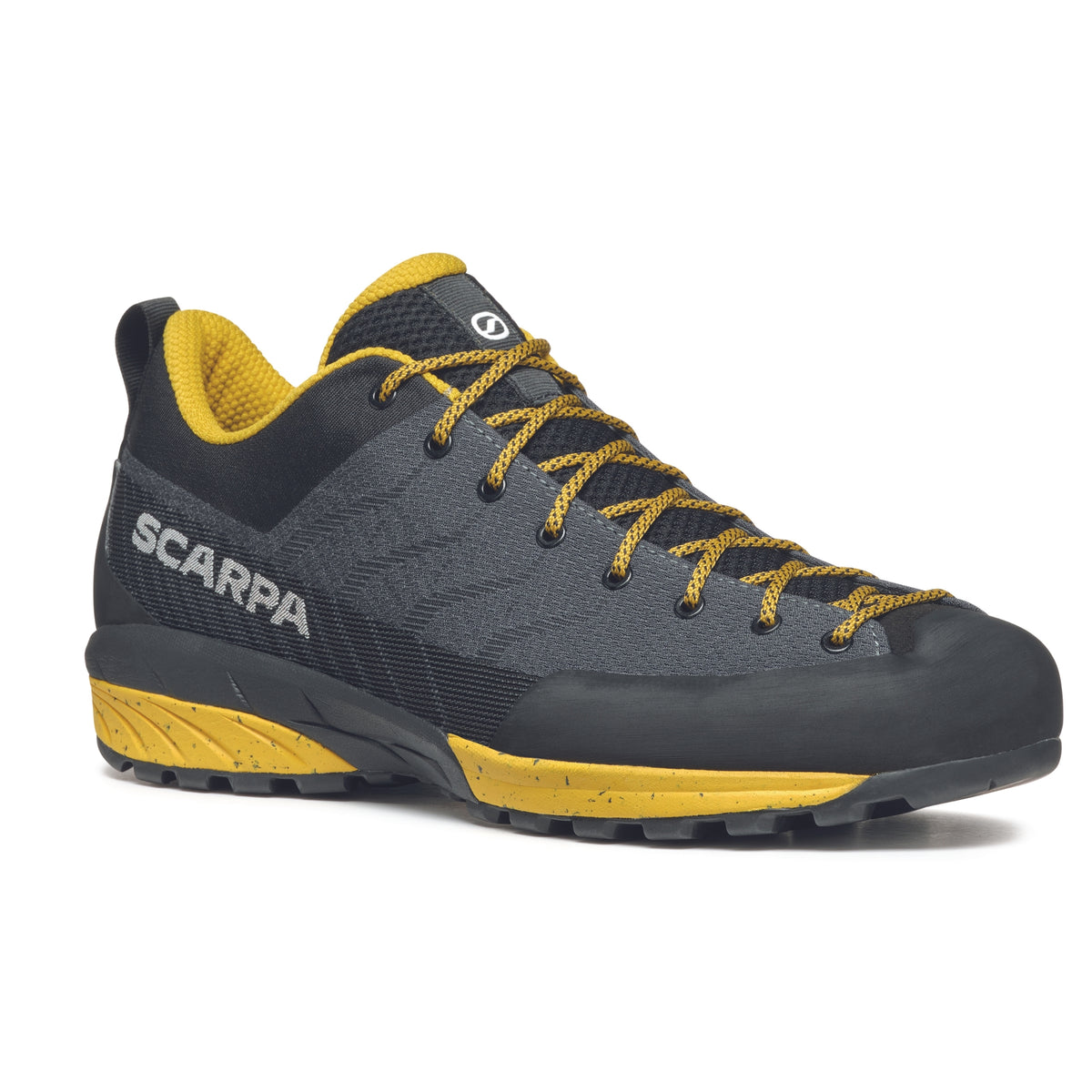 Scarpa Mescalito Planet approach shoes in grey/curryScarpa Mescalito Planet approach shoes in grey/curry colour