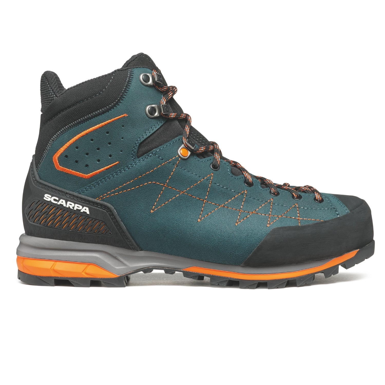 Scarpa Zodiac TRK GTX mens walking boot in petrol orange colour