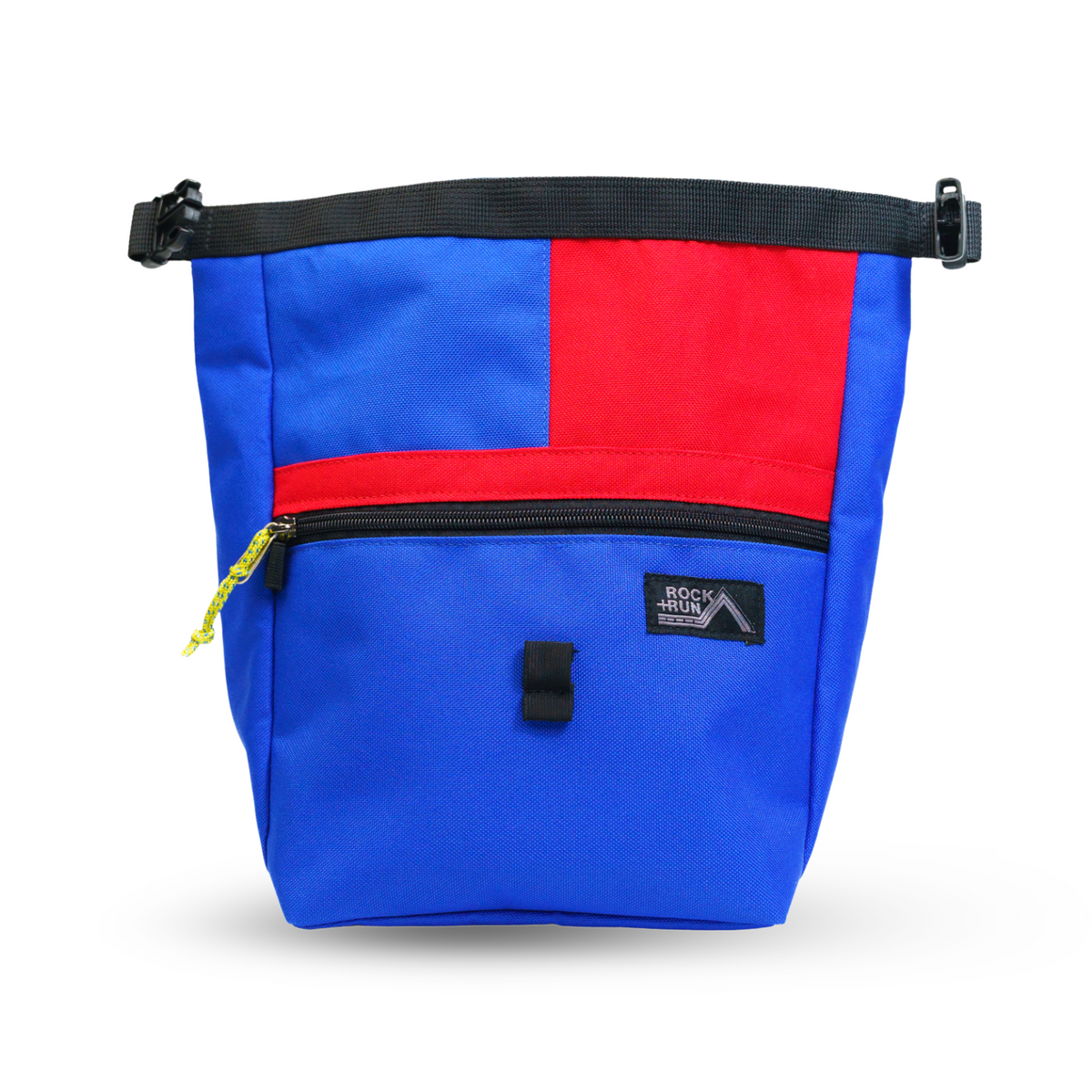 Blue and red bag with a visible brand logo on a white background