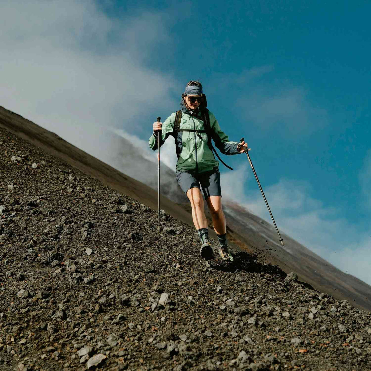 La Sportiva Prodigio Hike GTX - Men's Fast Boots in action on rocky terrain, showcasing speed hiking performance and GORE-TEX protection.