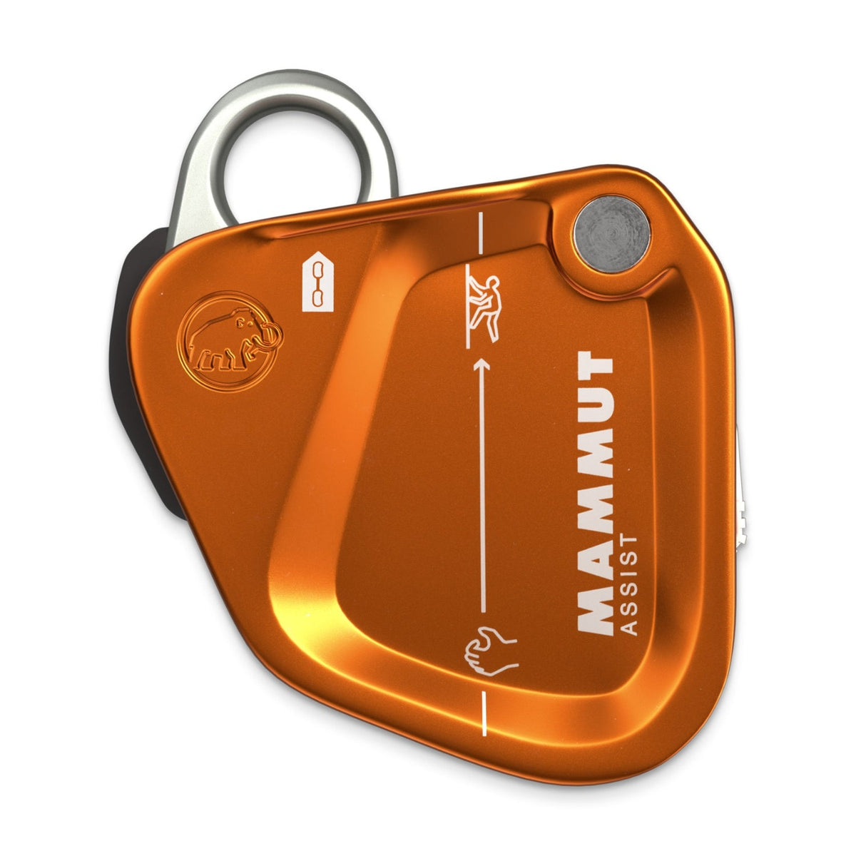 Orange Mammut assist device on a white background