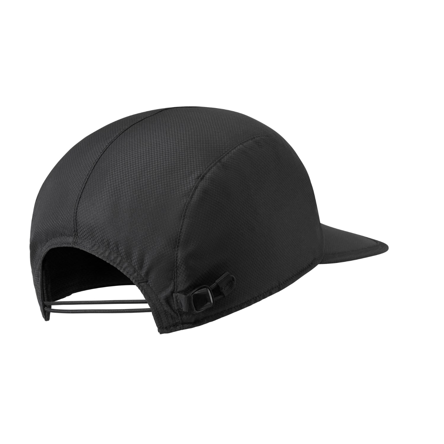 Black cap with a logo on a white background