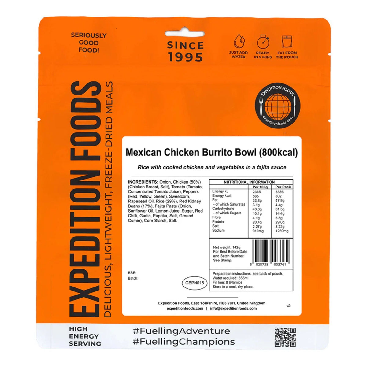 Expedition Foods Mexican Chicken Burrito Bowl (800kcal)