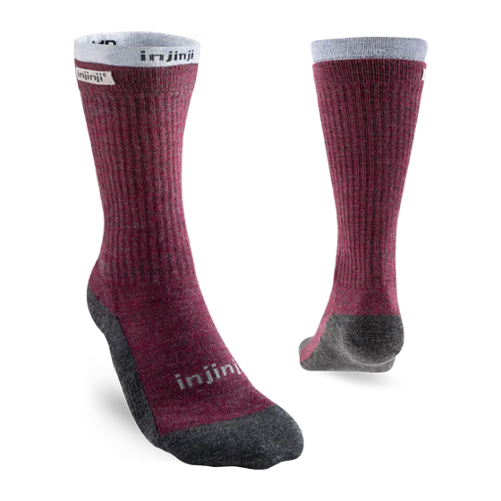 Injinji Liner Hiker Womens Crew - Maroon