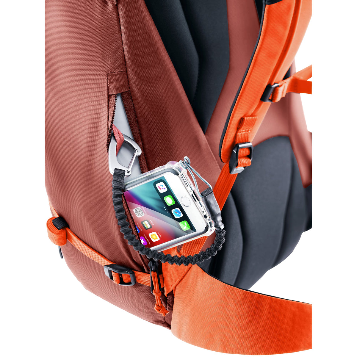 Deuter Guide 30 Redwood Papaya side pocket