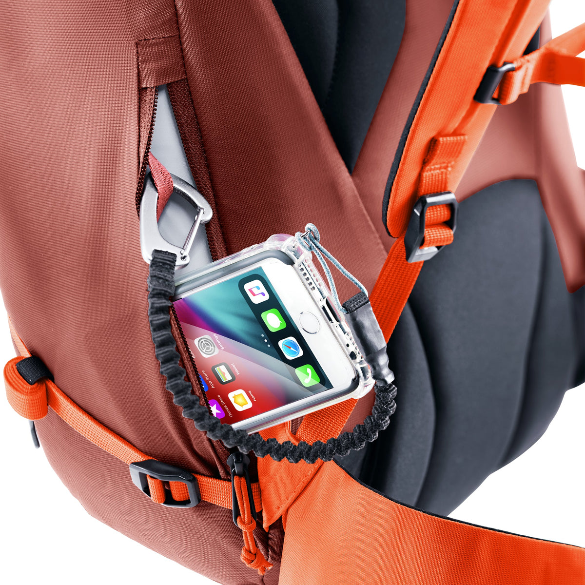 Deuter Guide 30 Redwood Papaya side pocket