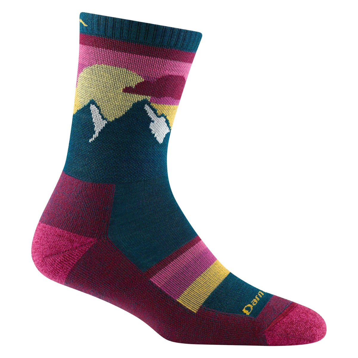 Darn Tough Womens Sunset Ledge Micro Crew Lightweight Hiking Sock in dark teal