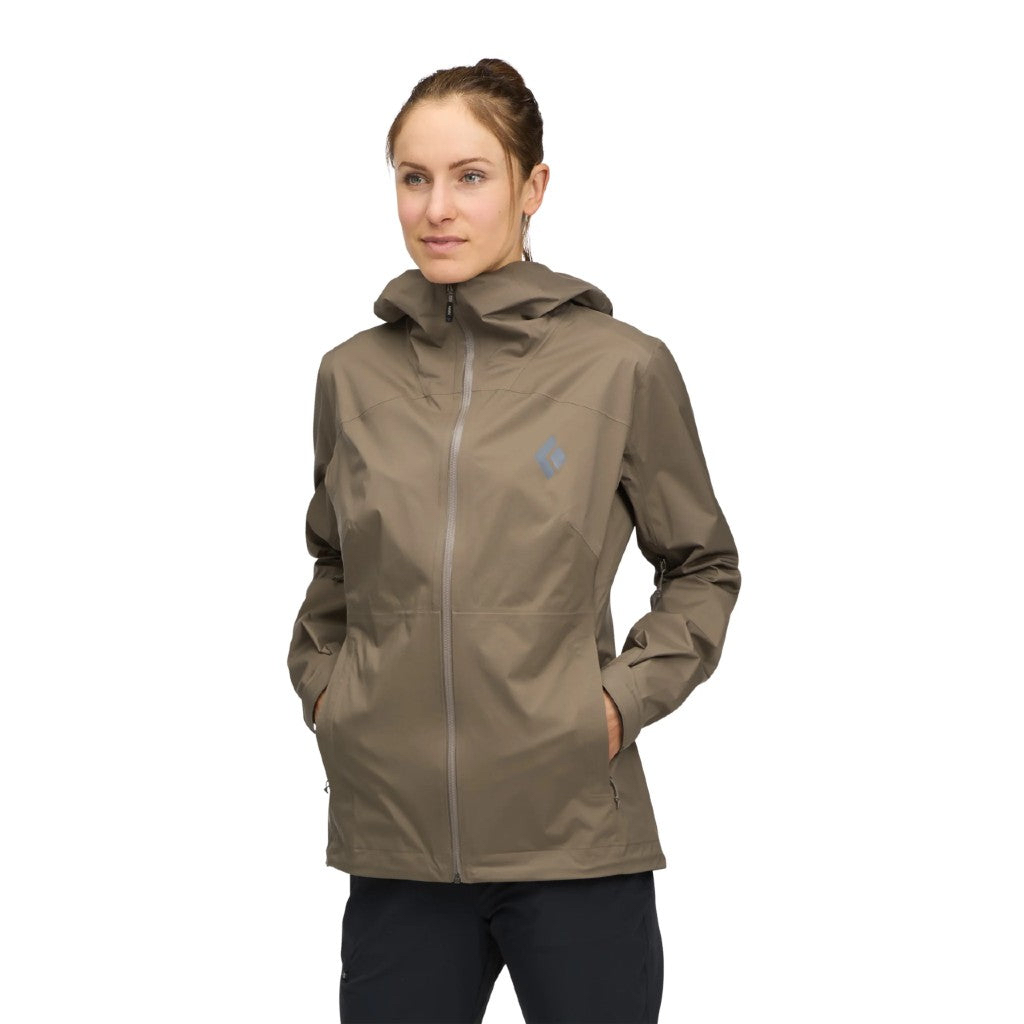 Black Diamond Women's Streamline Stretch Rain Shell - Size S - Walnut (Sample)
