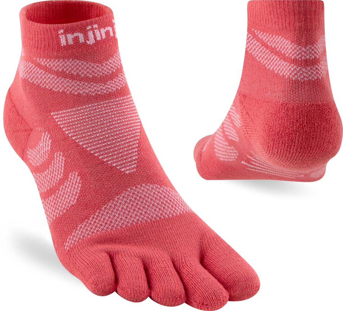 Injinji Womens Ultra Run Mini Crew - Coral
