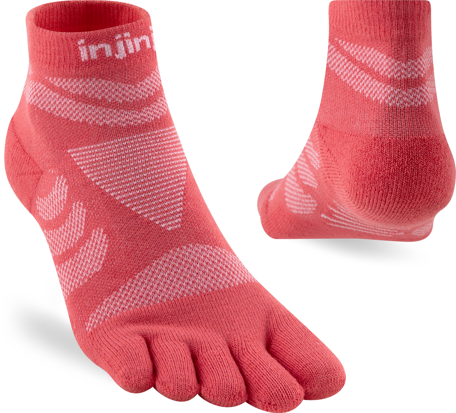 Injinji Womens Ultra Run Mini Crew - Coral