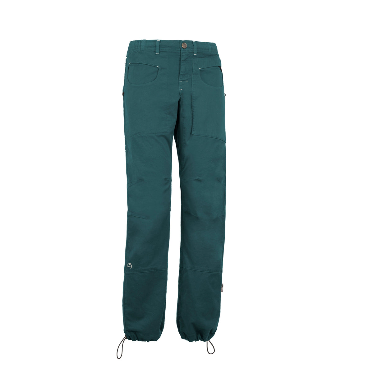 Teal pants on a white background