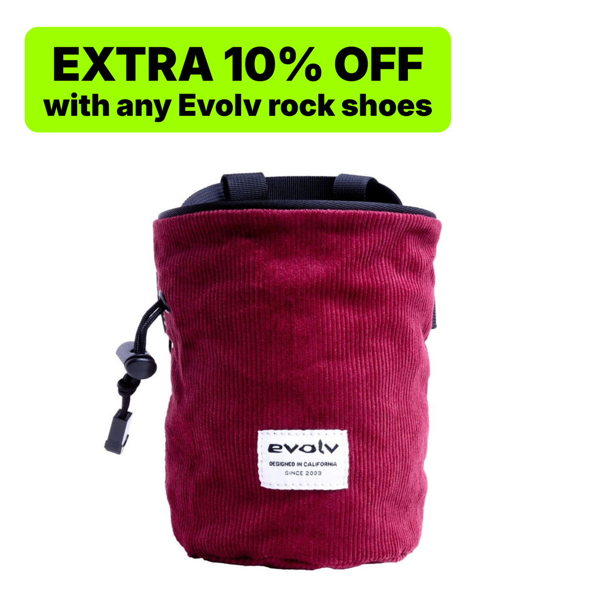 Evolv Corduroy Chalk Bag - Ruby