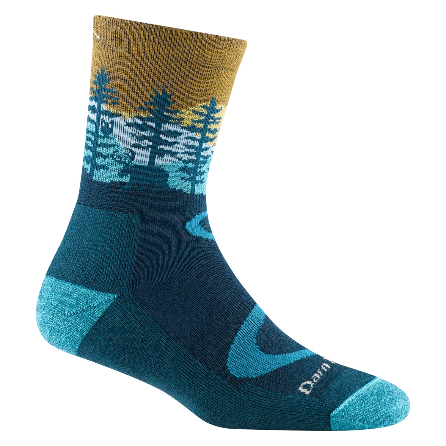 Darn Tough Womens Northwoods Micro Crew Midweight Hiking Sock in dark teal colour