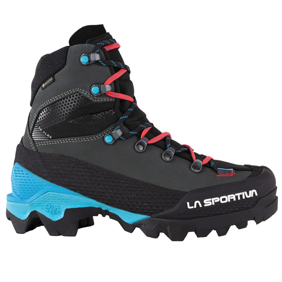 La Sportiva Aequilibrium LT GTX Womens black hibiscus from side on view
