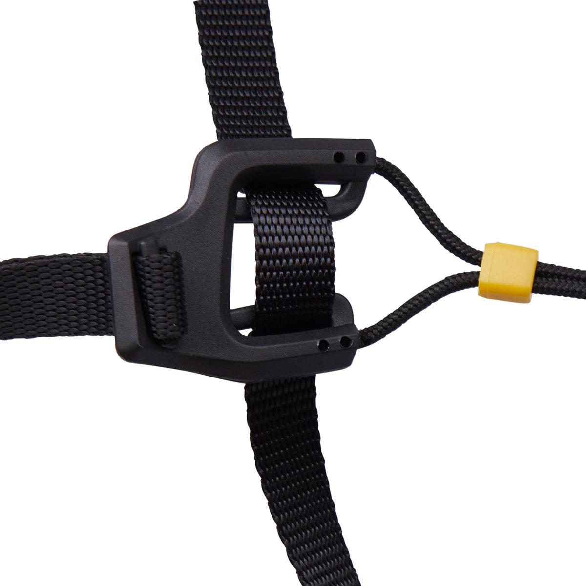 Black Diamond Vapor helmet in black with a gold logo strapping
