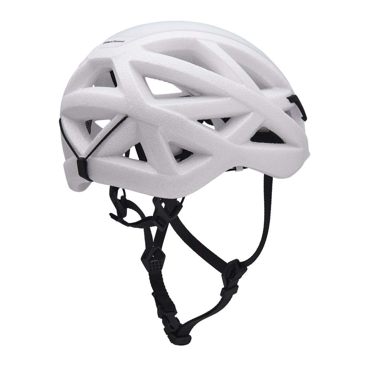 Black Diamond Vapor helmet in white with a black logo rear view