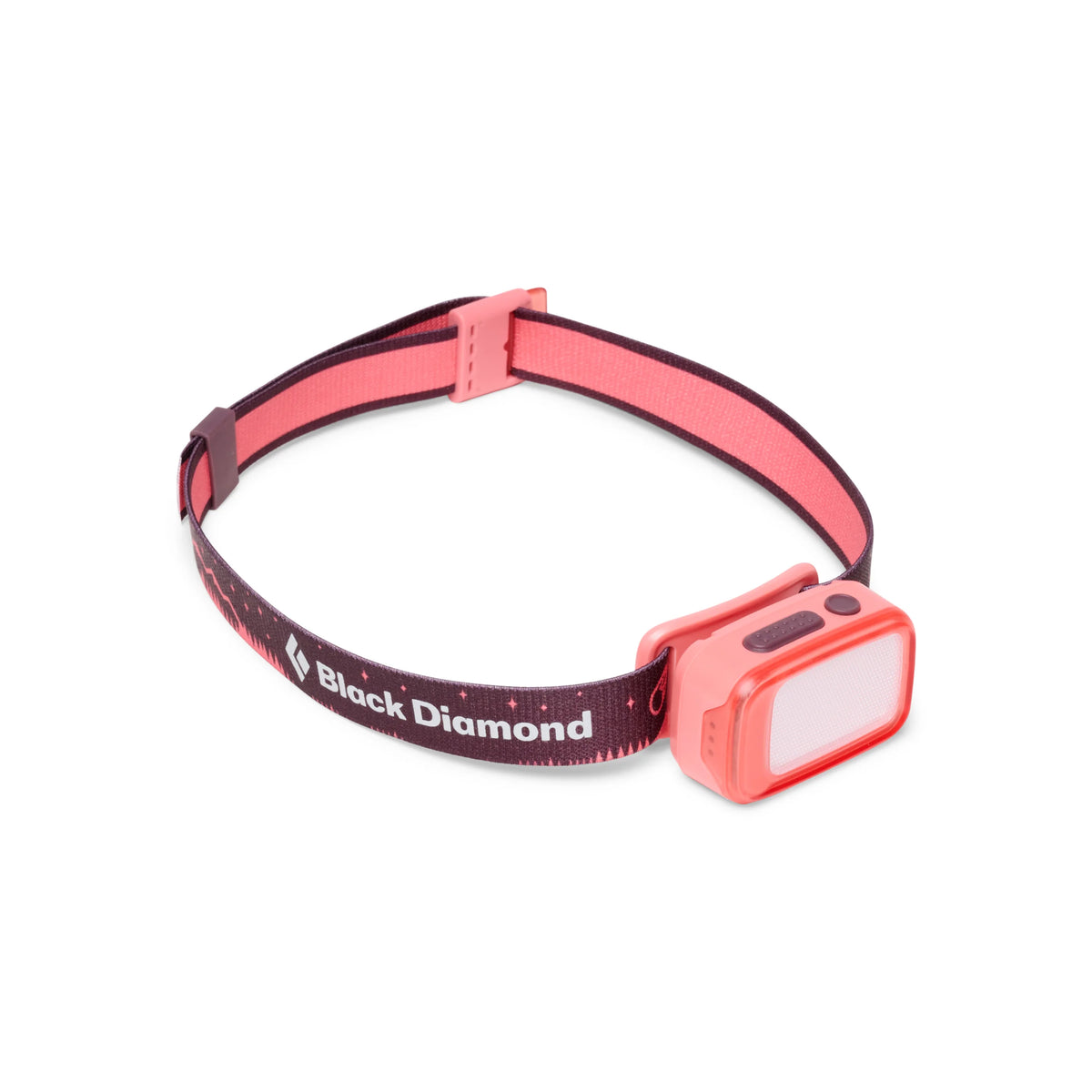 Red headlamp with Black Diamond logo on a white background