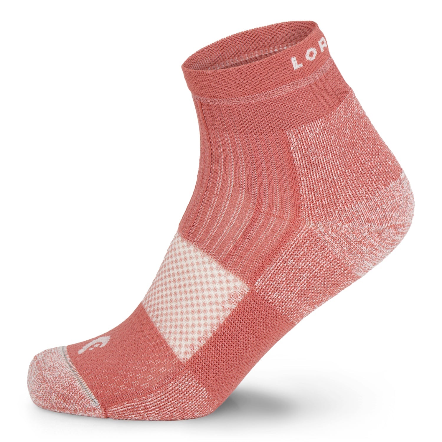 Orange and blue sock on a white background