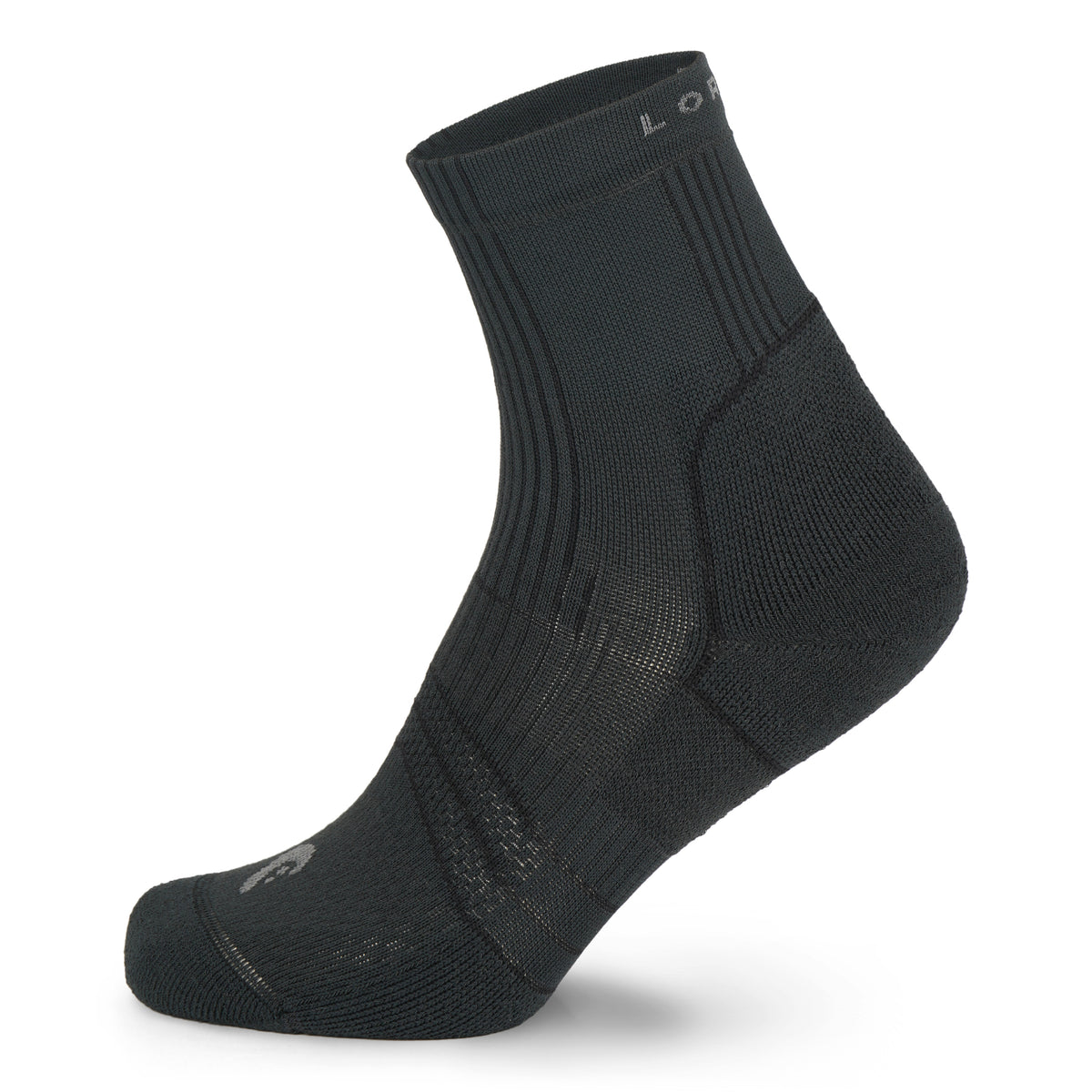 Black sock on a white background