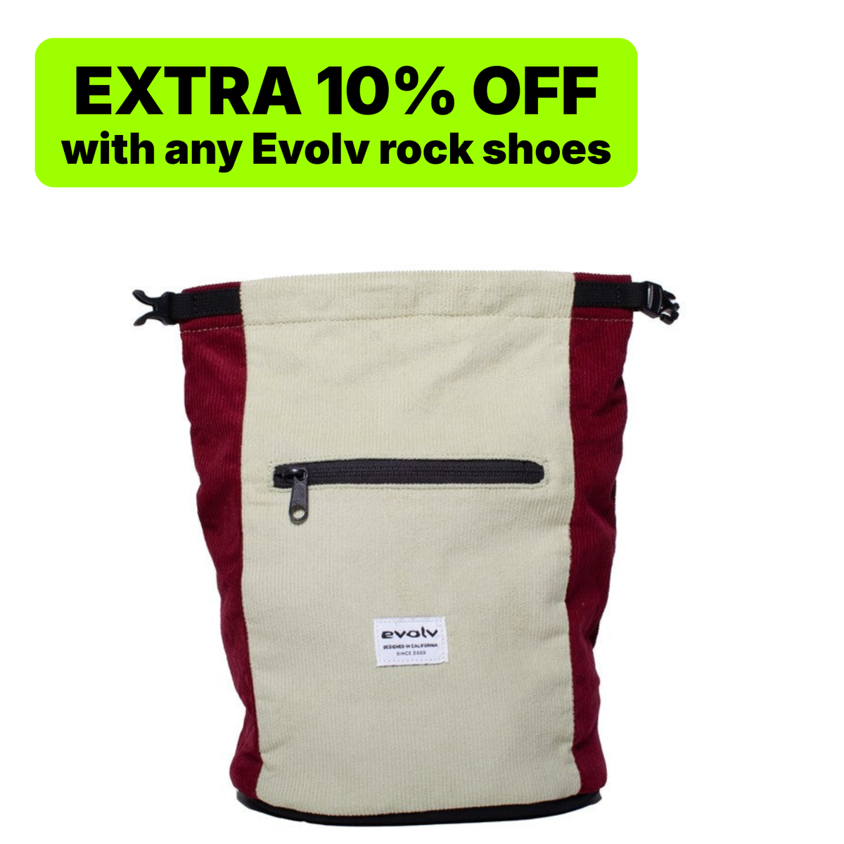 Evolv Corduroy Bouldering Chalk Bucket - Sage/Ruby
