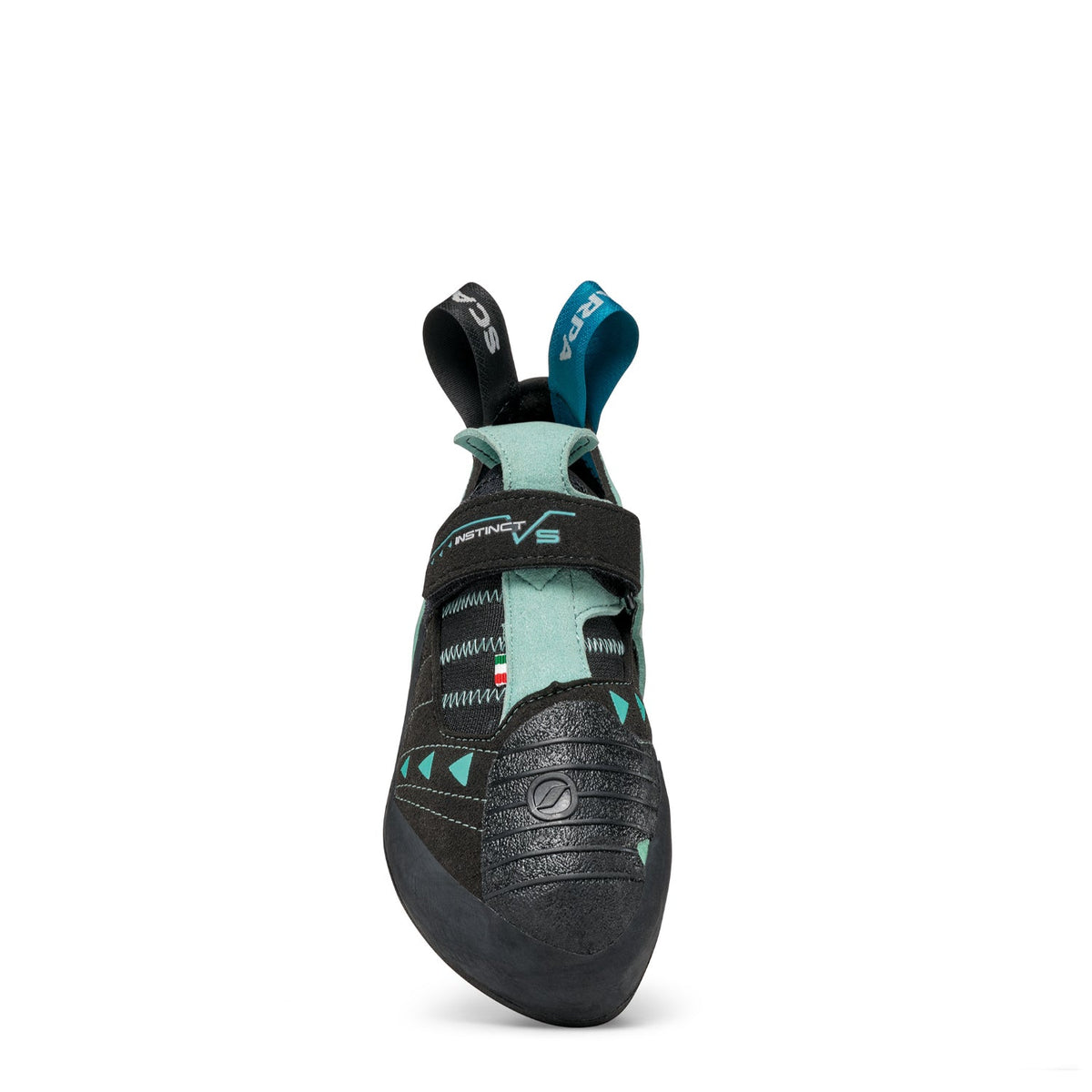 Scarpa Instinct VS Womens black, aqua. toe box view
