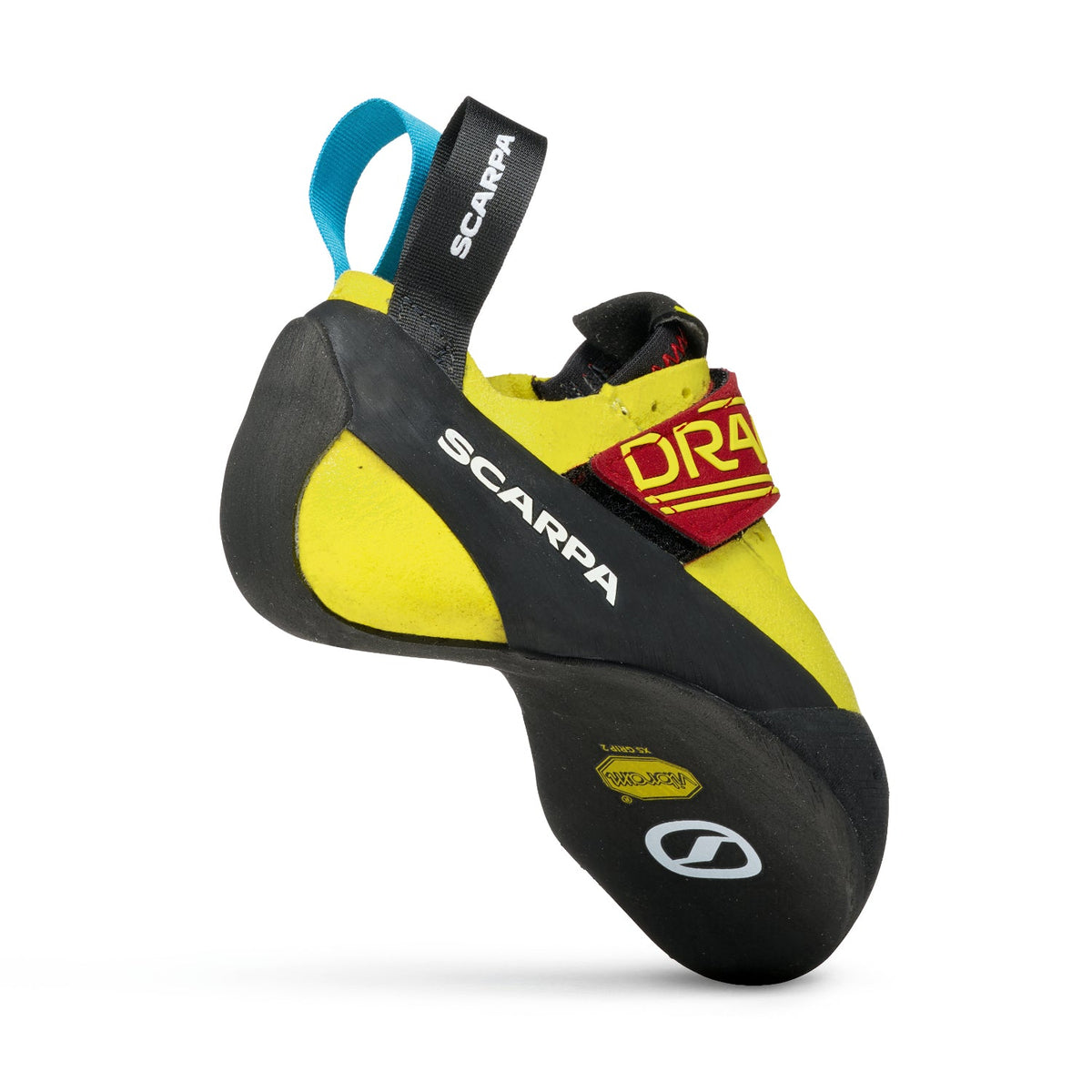 Scarpa Drago Kids yellow heel view