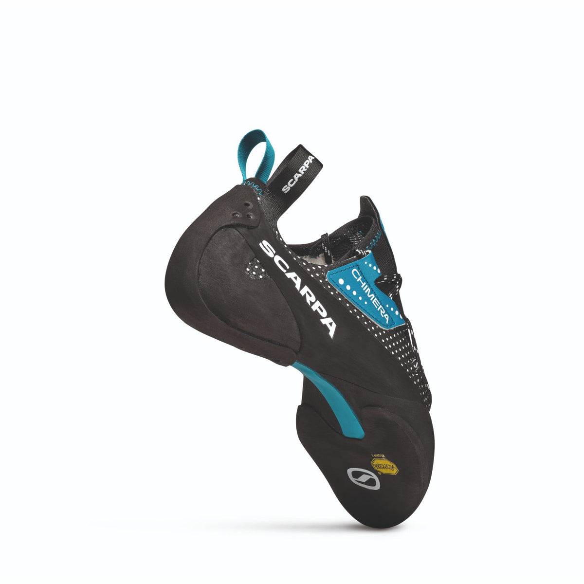 Scarpa Chimera heel in black-white-azure colour