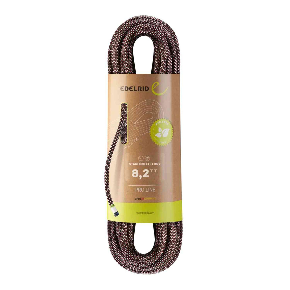 Edelrid Starling Eco Dry 8.2mm climbing rope in night colour