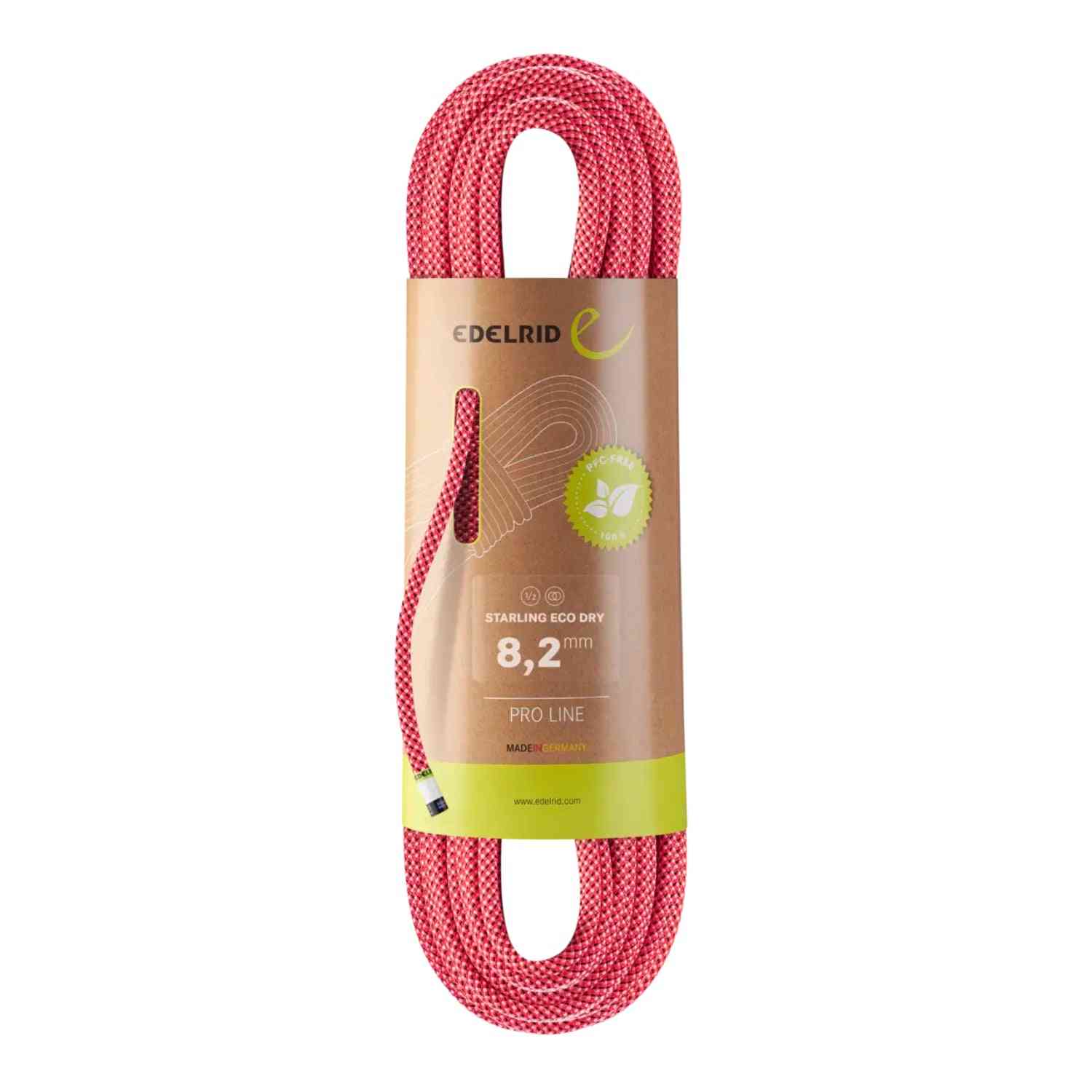 Edelrid Starling Eco Dry 8.2mm climbing rope in night colour
