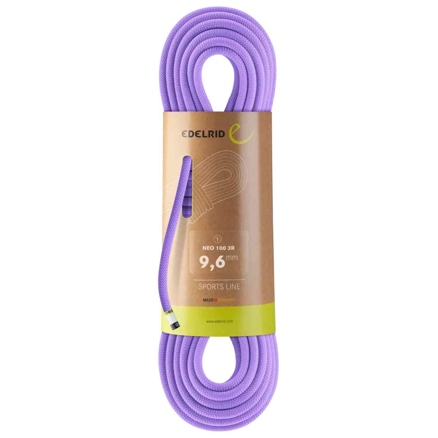 Edelrid Neo 100 3R 9.6mm climbing rope in lavender