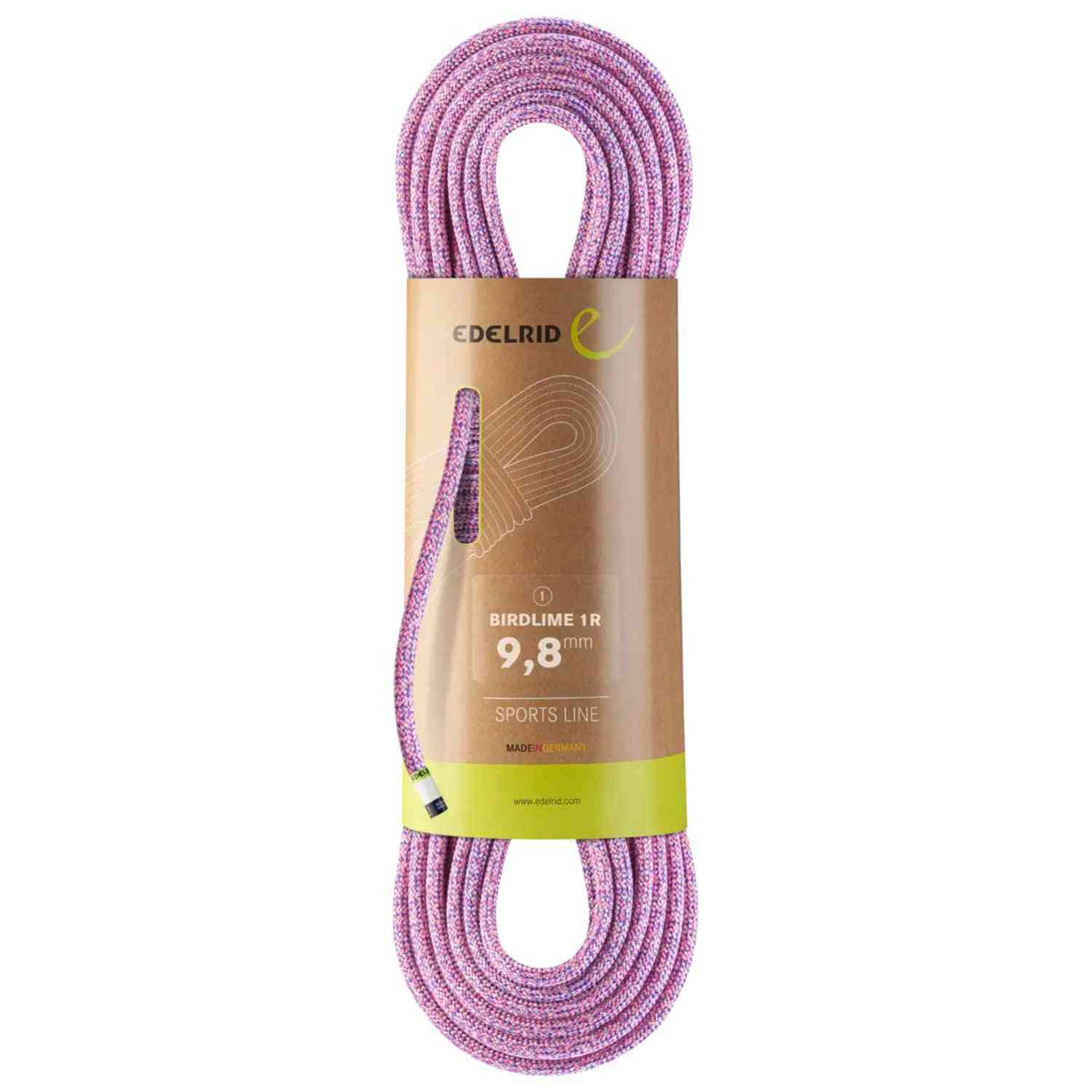 Edelrid Birdlime 1R 9.8mm climbing rope in pink