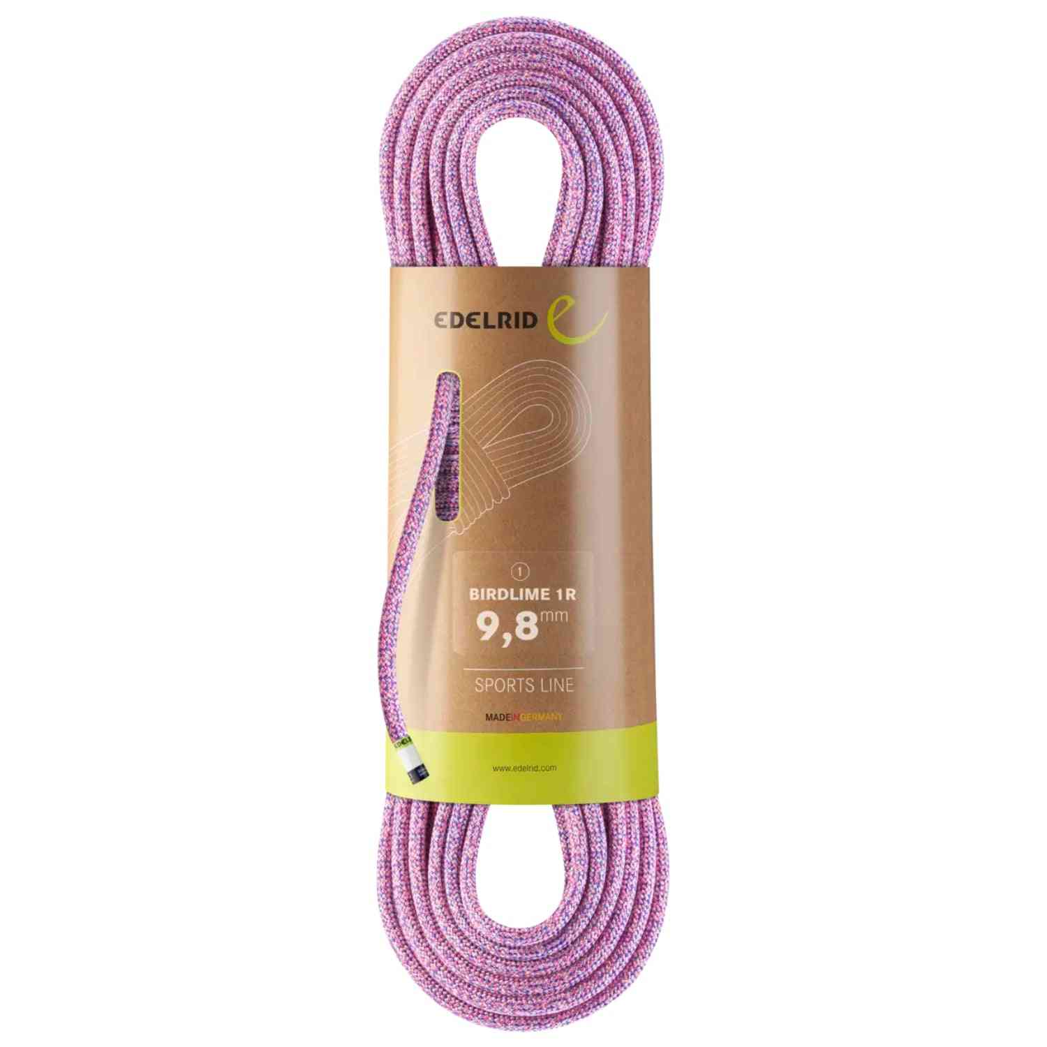 Edelrid Birdlime 1R 9.8mm climbing rope in pink