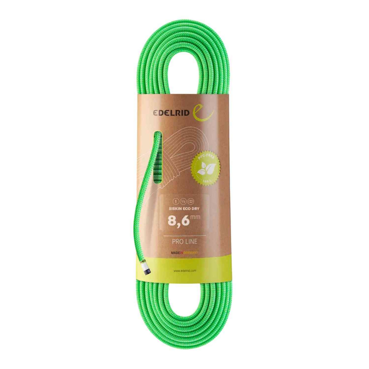 Edelrid Siskin Eco Dry 8.6mm in neon green