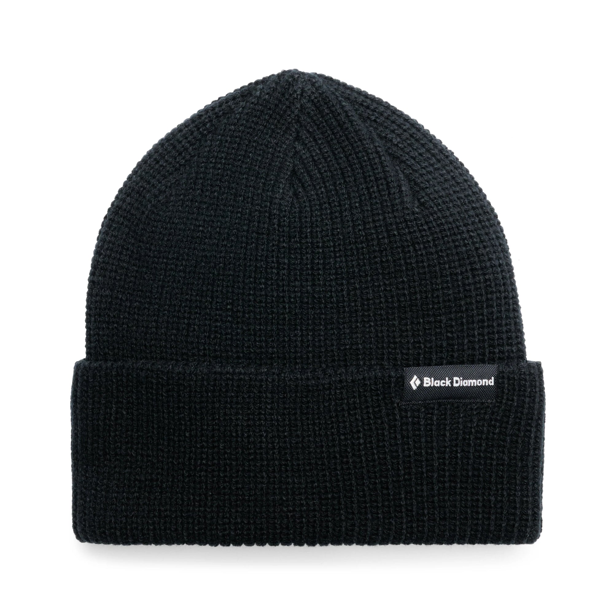 Gray beanie with Black Diamond logo on a white background