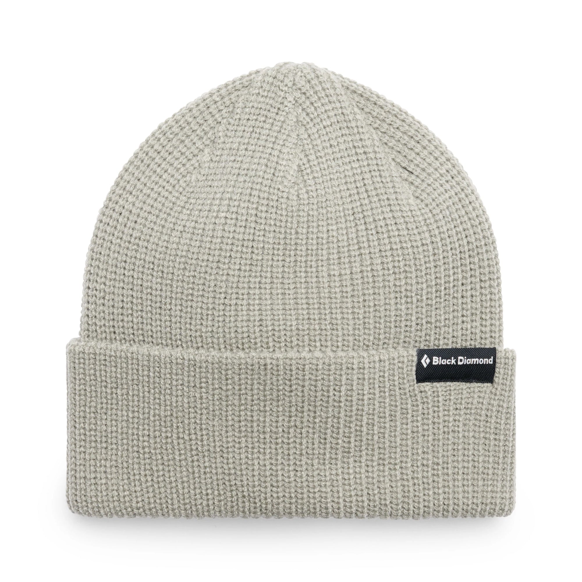 Gray beanie with Black Diamond logo on a white background