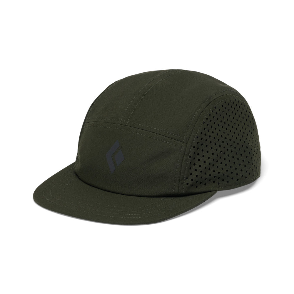 Black Diamond 5-Panel Synthetic Cap in moss green colour with black logo