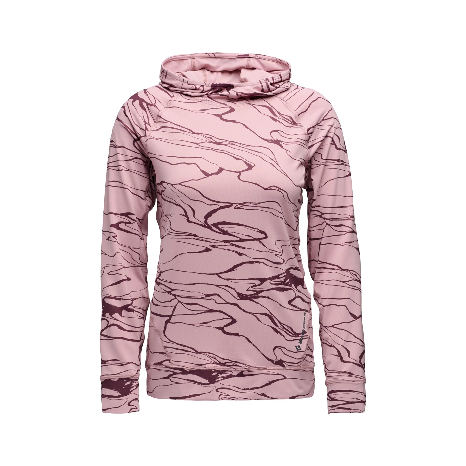 Pink camouflage hoodie on a white background