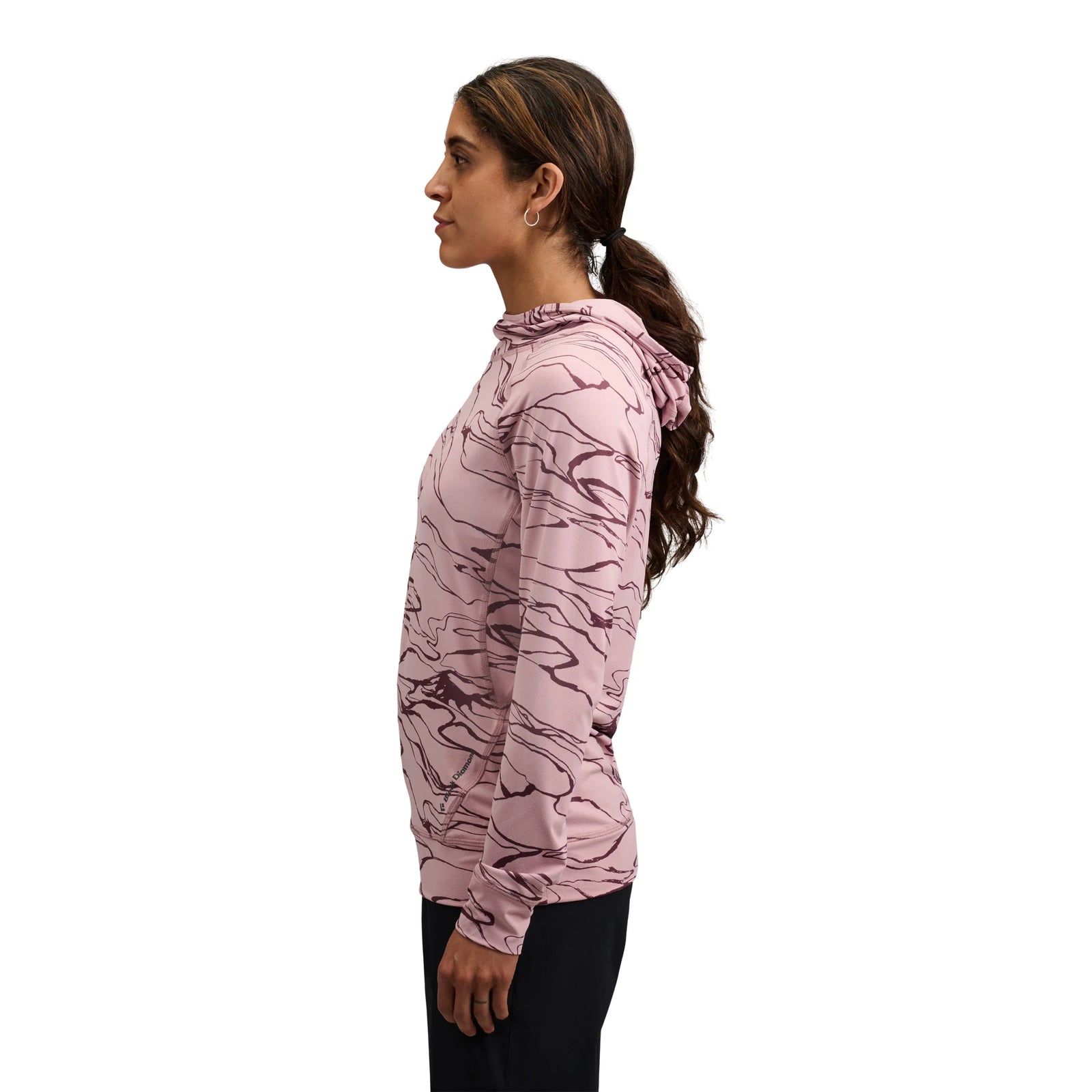 Pink camouflage hoodie on a white background