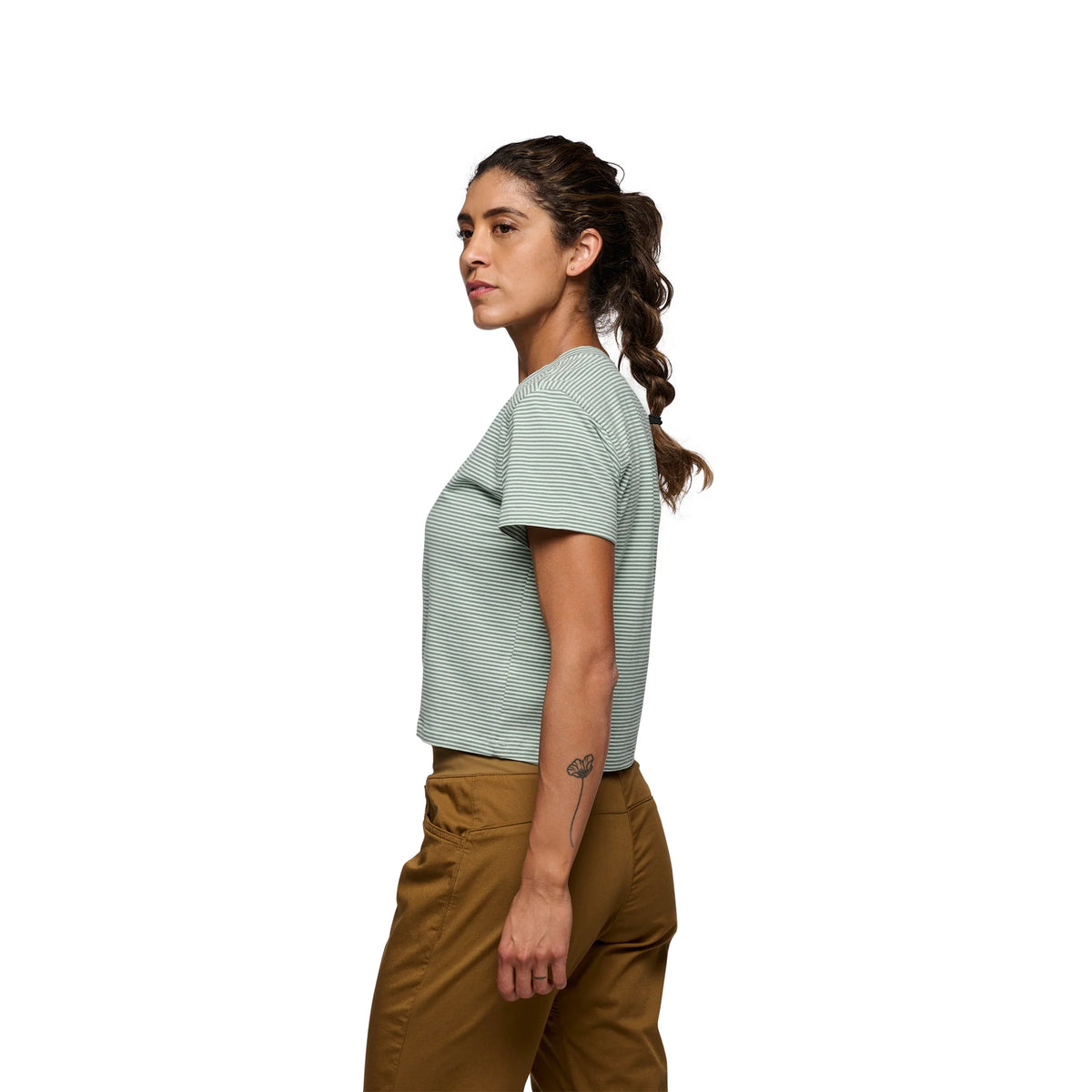 Black Diamond Stripe Crop SS Tee - Women's