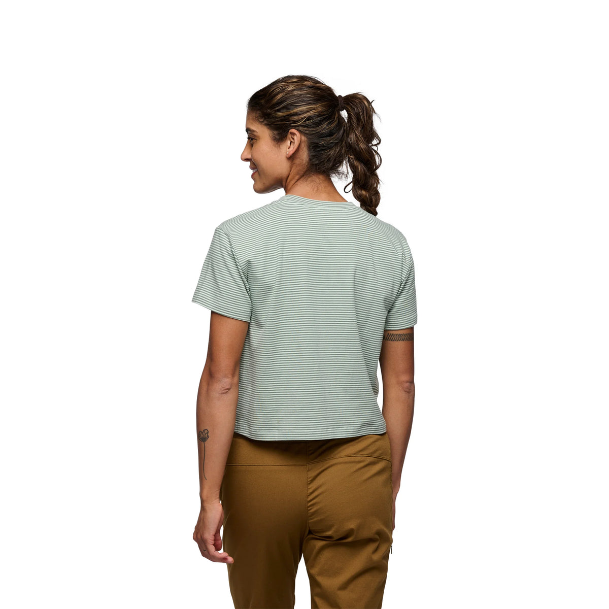 Black Diamond Stripe Crop SS Tee - Women's