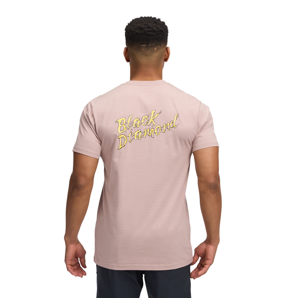 Black Diamond Shredded Short Sleeve Tee - Men's in pale mauve