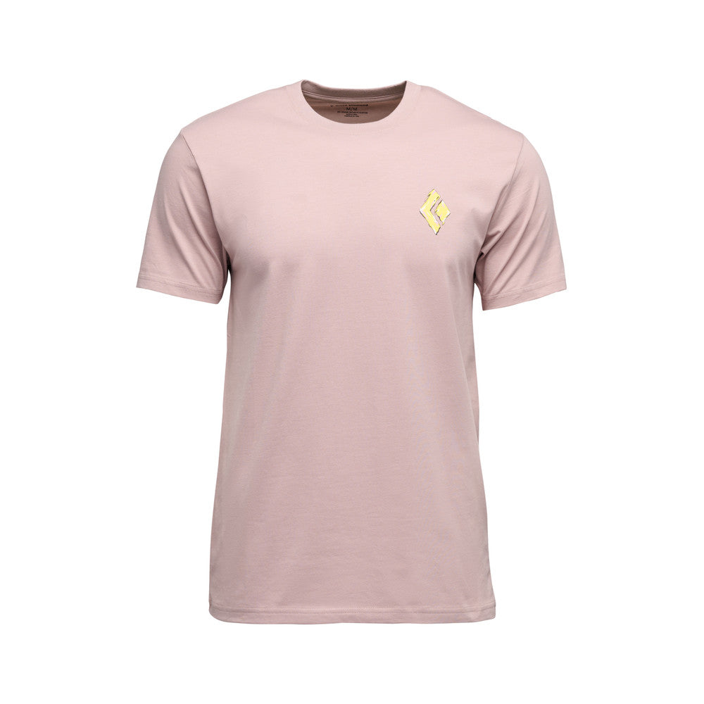 Black Diamond Shredded Short Sleeve Tee - Men's in pale mauve
