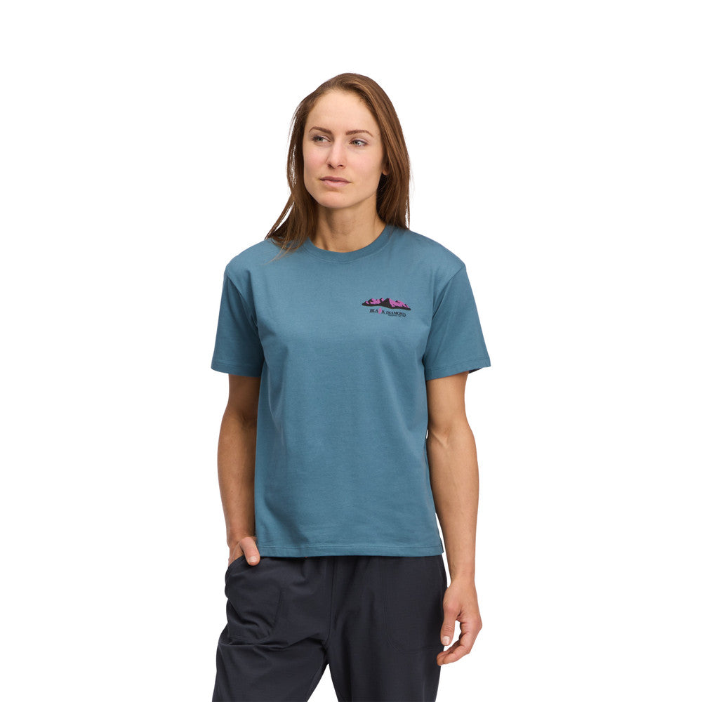 Black Diamond Mountainscape Short Sleeve Tee - Womens in creek blue