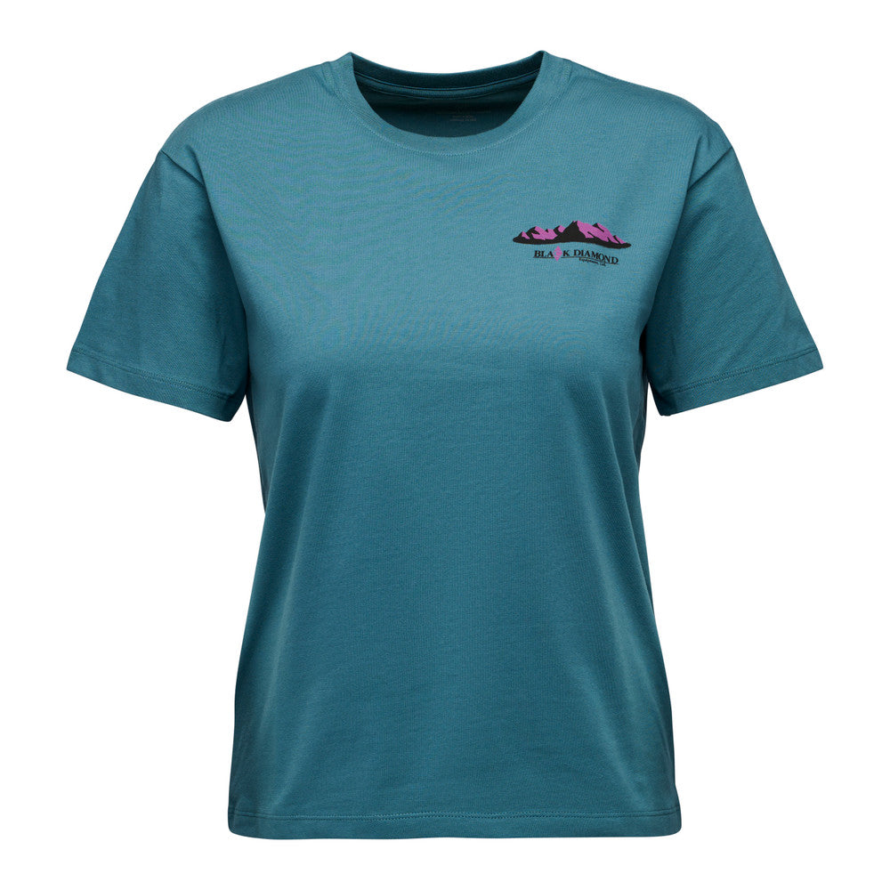 Black Diamond Mountainscape Short Sleeve Tee - Womens in creek blue
