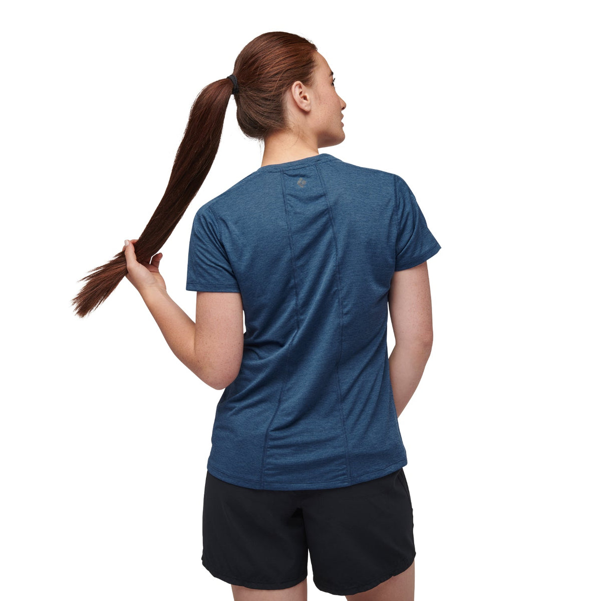 Black Diamond Lightwire SS Tech Tee Womens ink blue back view