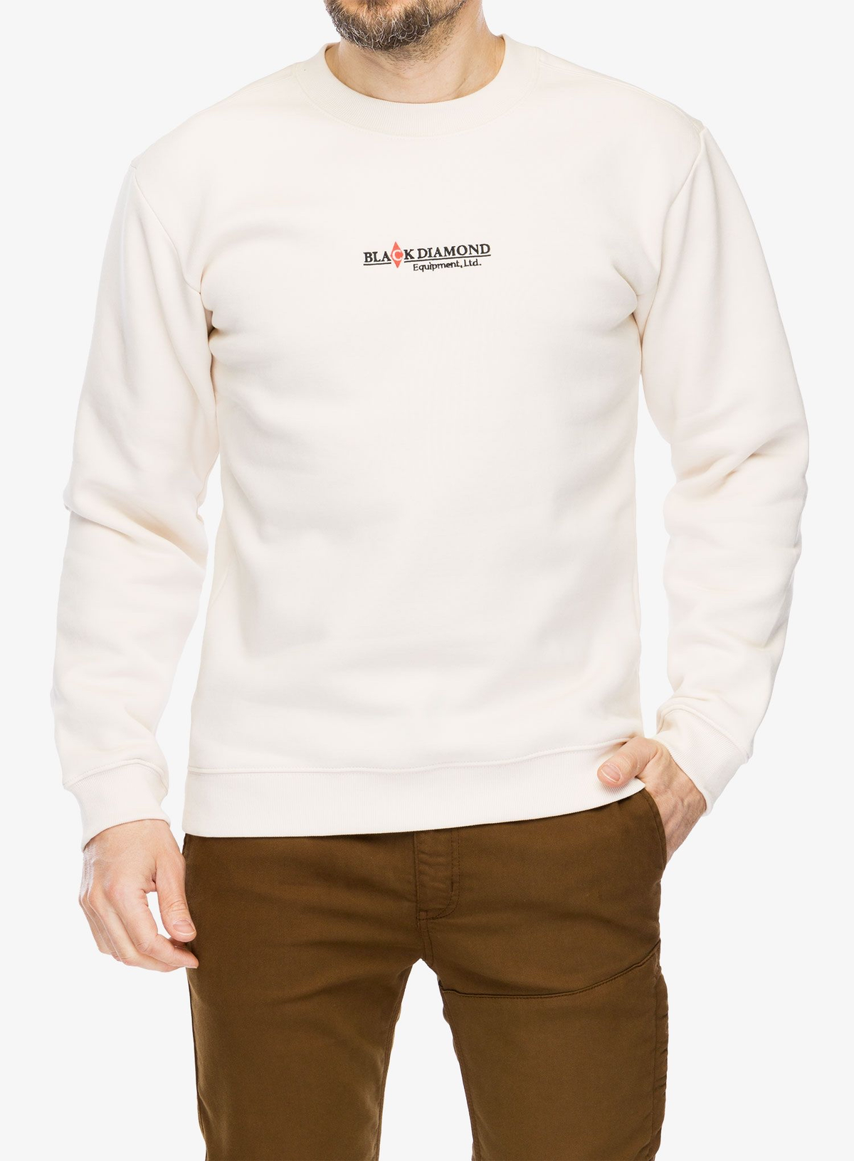 Black Diamond M HRTG WRDMRK CRWNCK Sample S24 - Size Medium - Off White