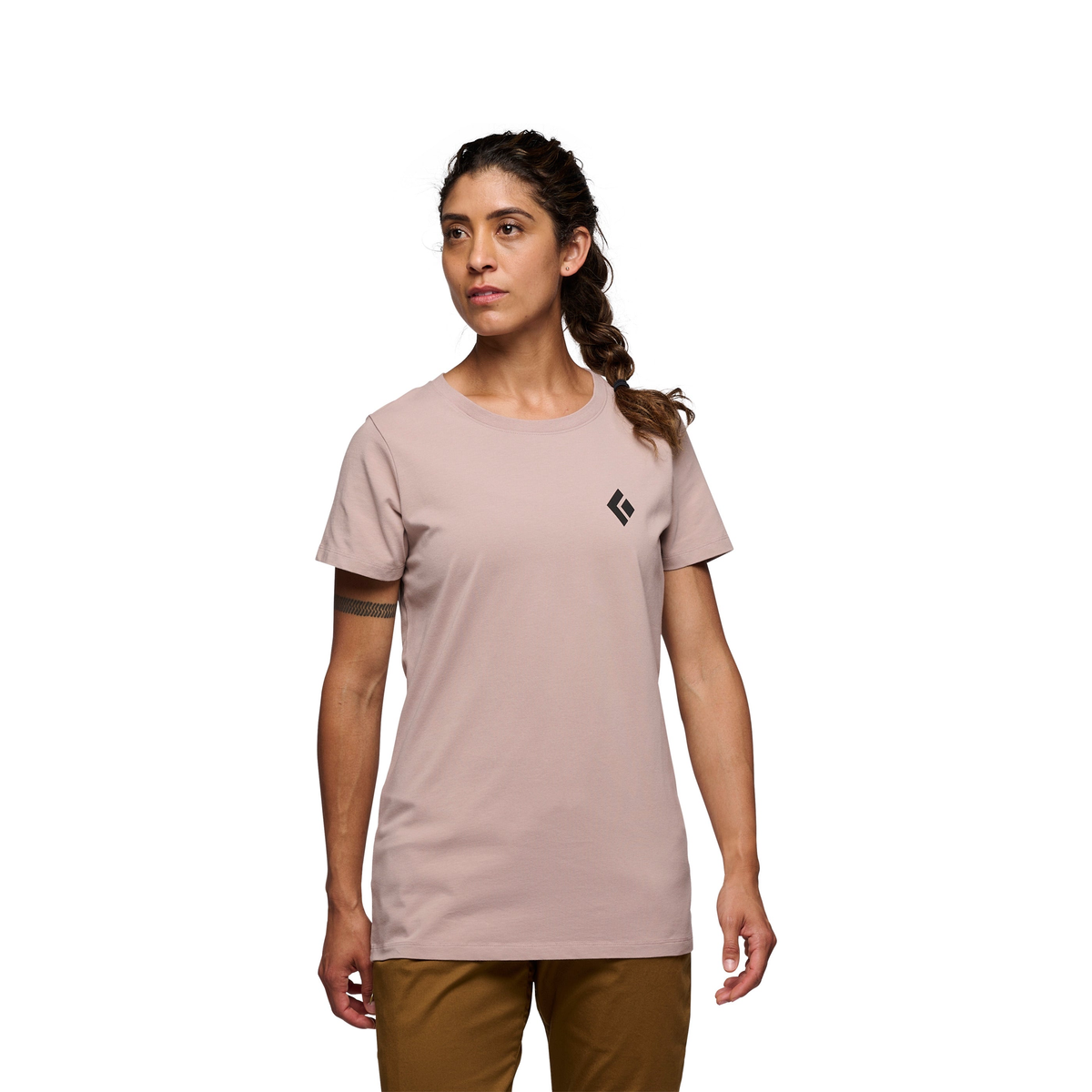 Black Diamond W EPMT 4 ALPNT SS TEE Sample S24 - Size Medium - Pale Mauve